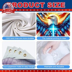 BlissYard 4th of July Decorations 71 x 43 Inch America Independence Day Banner U