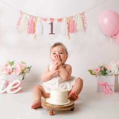 Pink Flower 1st High Chair Banner – Wildflower Tassel First Banner,1st Decora…