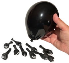 10 Pack 5″ BLACK SPIDER EYES LATEX BALLOONS Sculptures Cartoon Eyeballs Animal