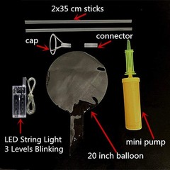 LED Light Up Bobo Balloons with Sticks,6 Packs Flashing Handles,20 Inches Bub…