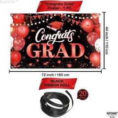 XtraLarge Congrats Grad Banner – 72×44 Inch, Congratulations Banner | Grad Cl…