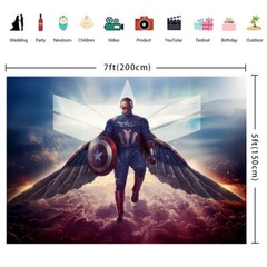 Captain America Birthday Party Supplies Backdrop Banner Birthday Gift for Kids