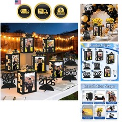 10 Pcs 2026 Graduation Table Decorations Boxes Black Photo Display Graduation…