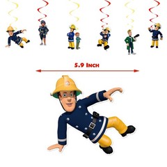 Fireman Sam Birthday Party Decor Supplies Balloons Banner Cake Toppers Kids
