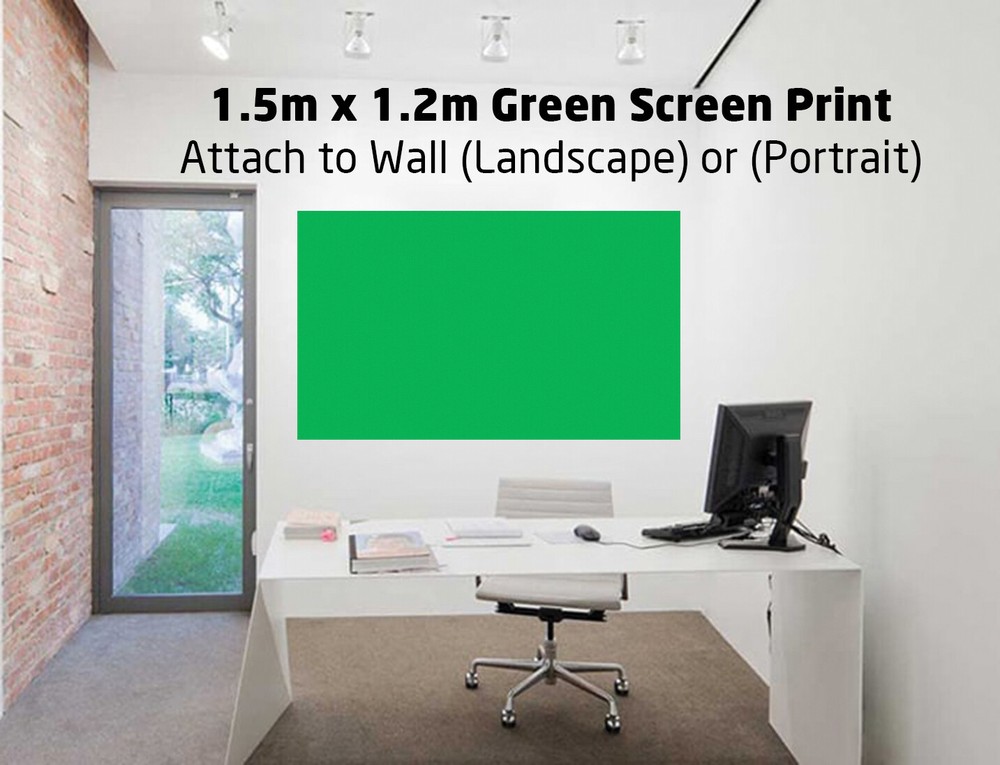 Low Cost Chroma Green Screen Video Backdrop Print Graphic Attach to Wall 1.5×1.2