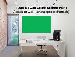 Low Cost Chroma Green Screen Video Backdrop Print Graphic Attach to Wall 1.5×1.2