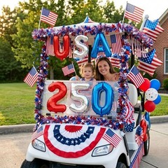 4th of July Golf Cart Decorations Kit, 250th Anniversary USA Patriotic Parade