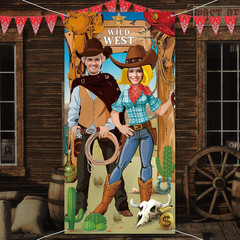 6 X 3 Ft Western Cowboy Backdrop Party Decorations – Wild West Rodeo Photo Booth