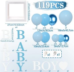 DataMoon Baby Shower Decorations for Boy – Navy Blue Baby Blue Different Size…