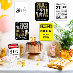 21th Birthday Party Decorations – 9PCS Wall Signs Funny Tags for Adults 21 Years