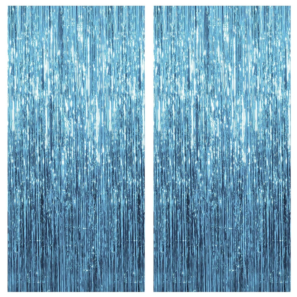 2 Pack Blue Streamers Party Decorations Fringe Backdrop Ocean 2 PCS, Sky