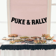 Pre-Strung Puke & Rally Black Glitter Banner, Funny Bachelorette and Bachelor De