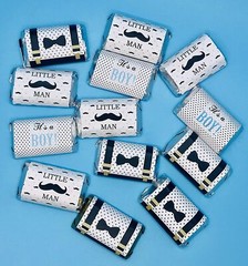 60 Little Man Mini Candy Bar Wrapper, Its a Boy Baby Shower Miniatures Candy Bar