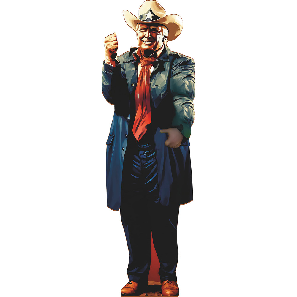 H38240 Donald Trump Texas Ranger Cowboy Law Man Cardboard Cutout Standee Standup