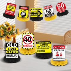 9Pcs 50Th Birthday Honeycomb Centerpieces Funny 50Th Birthday Decorations for Ad