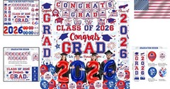 Elegant Red & Blue 2026 Graduation Decor: Banners, Balloons, and Backdrops