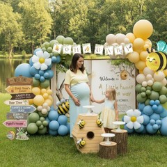 Classic Winnie Baby Shower Balloon Arch Kit Boy with Vintage Bear Baby theme …