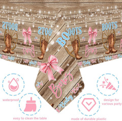 Gender Reveal Decorations Kit – 116Pcs Balloon Arch with Rustic Backdrop