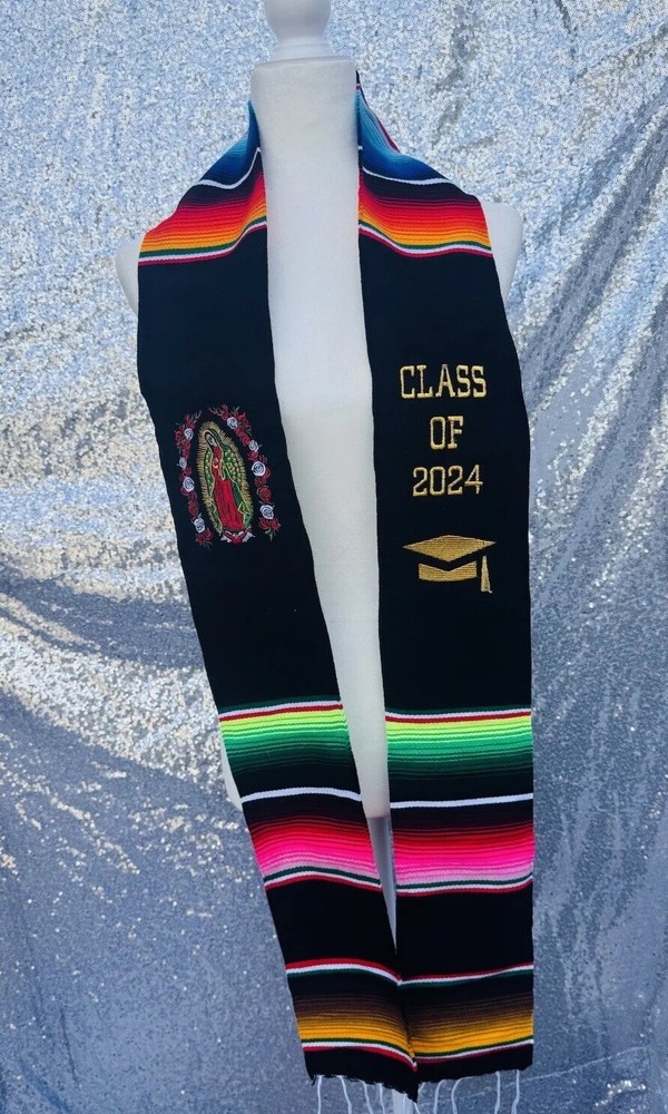Embroidered Stole Class Of 2024 Graduation Sash Virgen De Guadalupe