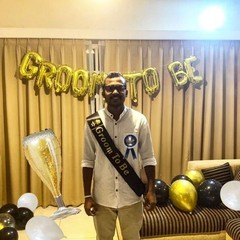 Gold Bachelor Party Decorations | Groom To Be Banner, Satin Sash & Fringe Curtai