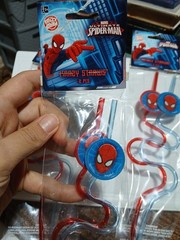 3x 2PCS EACH Marvel Ultimate SPIDERMAN KRAZY Straws Birthday Party Hero NEW