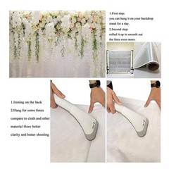 White Rose Floral Theme Photography Backdrops Bridal Shower Wedding Flowers Phot