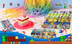 90 Pcs Super Mario Party Favors Party Bags Filler Slap Bracelets Stickers Set