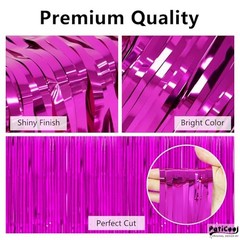 Thicken Streamers 2 Pack 3.3 x 6.6 FT 39.4″W x 78.7″L (Pack of 2) Hot Pink
