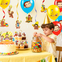 Curious George Party Decorations Birthday Favors Balloon Tablecloth Cake Topper