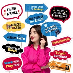 Office Party Photo Booth Props Set – Fun Work Celebration Decorations for Cor…