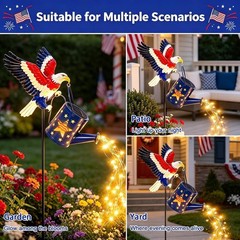 Modern Eagle Decorative Lights in Metal for Memorial Day and Independence Day