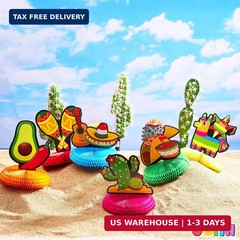 JOYIN 6 PCs Cinco De Mayo Fiesta Honeycomb Table Centerpiece 8.5″ Party Decorati