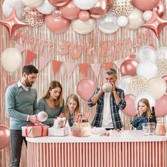 30th Birthday Decorations Rose Gold Balloon Arch Kit Blush Pink Party Decor