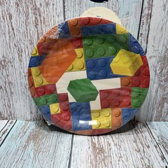 194 Pc.Building Block Table Ware And Backdrop.NIB.Ships Within 24 Hours.Vibrant