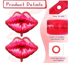 Red Lip Balloons for Valentines Decorations – Large, 30 Inch Pack of 6 | Red