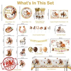 Xynic 211pc Horse Party Decorations Set