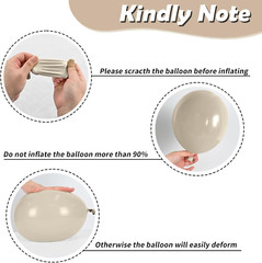 Beige White Gold Balloons,12 Inchs Sand White Metallic Champagne Clear Bride Bal