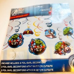DesignWare Marvel Avengers Assemble Party Foil Swirl Decorations 12 Pack Ironman