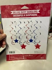Creative Converting Patriotic Dizzy Danglers, Multicolor 8ct. New!!!