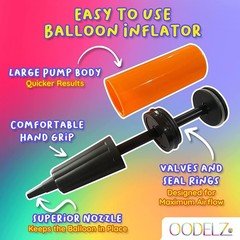 Balloon Pump Hand Held, Inflator Air Pump for Balloons – 2 Way Manual Dual Ac…