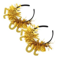 2pcs 2027 New Year Hair Hoop, Sequin Happy New Year Headband Tiara Sparkling