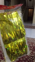 2m/3m Gold Silver Metallic Foil Tinsel Fringe Curtain Party Photo Background 1pc