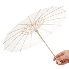 10 Pack Paper Parasol Umbrellas 12 16 Inch White