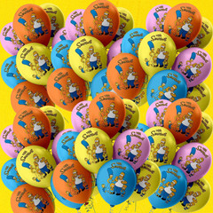 SIMPSONS GIFT BOX CAKE TOPPER CUPCAKE BALLOON BANNER SUPPLIES DECORATIONS