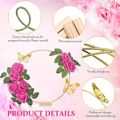6 Pack Floral Hoop Centerpieces Table Decorations Kit Include 6 Metal Wreath Rin