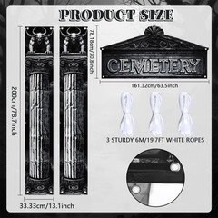 3 Pcs Halloween Cemetery Archway Halloween Cemetery Door Banners Decorations …