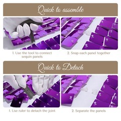 12 Pcs Shimmer Wall Backdrop Panels Square Sequin Party Decoration Purple 3×4 Ft