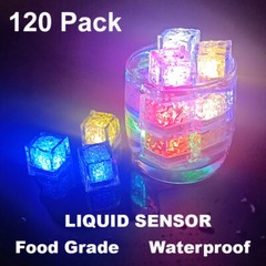 120*Glowing LED Ice Cubes Flash Light For Party Bar Drinks Wine Glass Decorate
