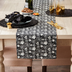 Halloween Party Tabletop Decor, Reusable & Machine Washable Cotton Fabric, Table