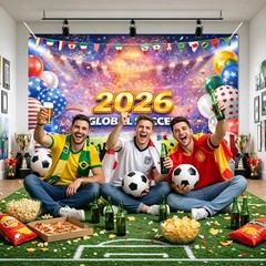 2026 Global Soccer Banner International Soccer Event Party Decorations Soccer…